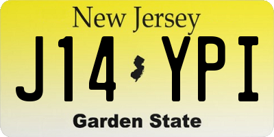 NJ license plate J14YPI