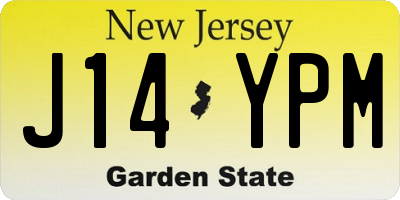 NJ license plate J14YPM