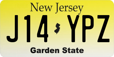 NJ license plate J14YPZ