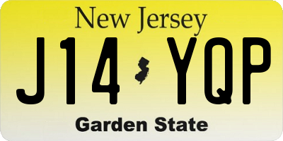 NJ license plate J14YQP