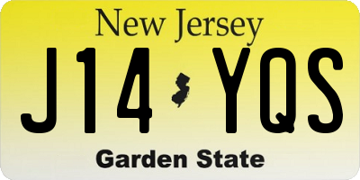 NJ license plate J14YQS