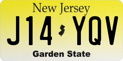 NJ license plate J14YQV