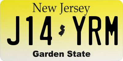 NJ license plate J14YRM