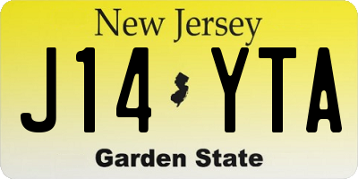 NJ license plate J14YTA