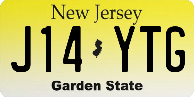 NJ license plate J14YTG