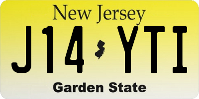 NJ license plate J14YTI
