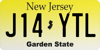 NJ license plate J14YTL