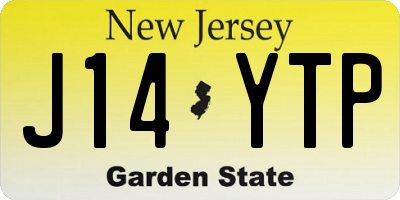 NJ license plate J14YTP