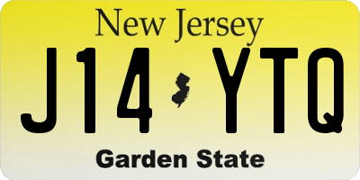 NJ license plate J14YTQ