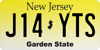 NJ license plate J14YTS