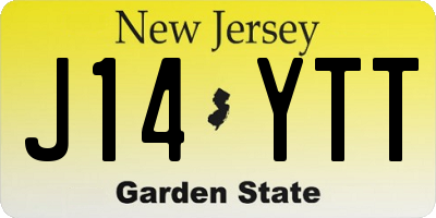 NJ license plate J14YTT