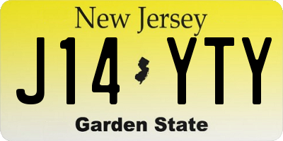 NJ license plate J14YTY
