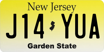 NJ license plate J14YUA