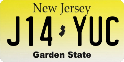 NJ license plate J14YUC
