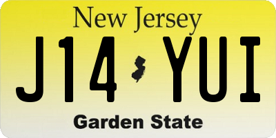 NJ license plate J14YUI