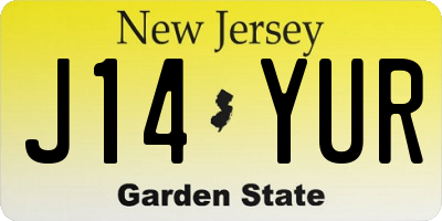 NJ license plate J14YUR