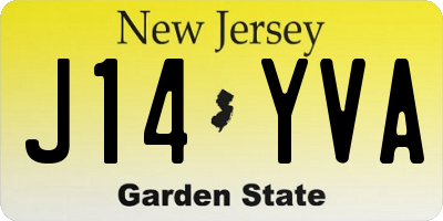 NJ license plate J14YVA