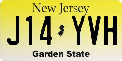 NJ license plate J14YVH