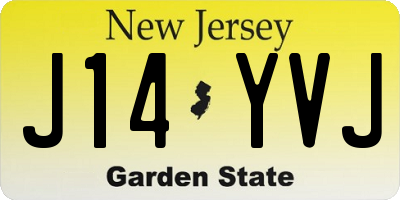 NJ license plate J14YVJ