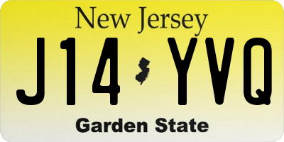 NJ license plate J14YVQ
