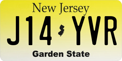 NJ license plate J14YVR