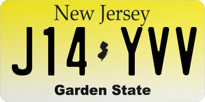 NJ license plate J14YVV