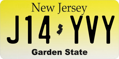 NJ license plate J14YVY