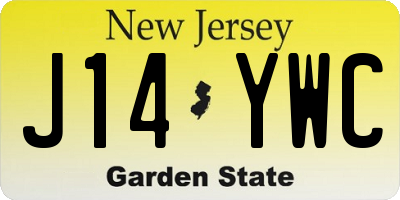 NJ license plate J14YWC