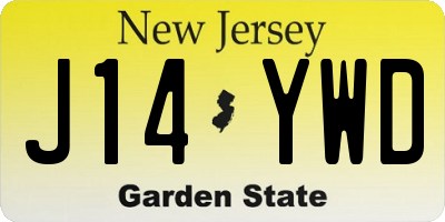 NJ license plate J14YWD