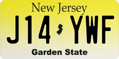 NJ license plate J14YWF