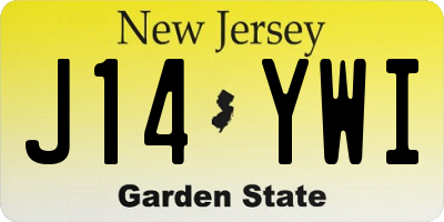 NJ license plate J14YWI