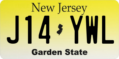 NJ license plate J14YWL