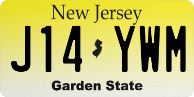 NJ license plate J14YWM