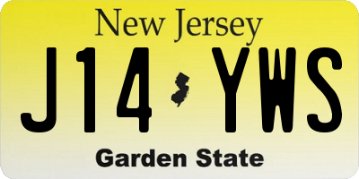 NJ license plate J14YWS