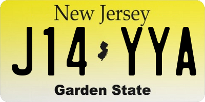 NJ license plate J14YYA