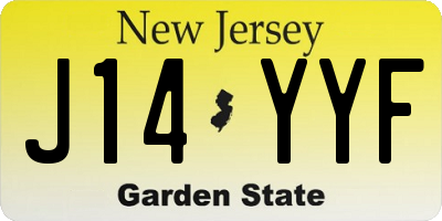 NJ license plate J14YYF