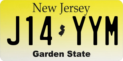 NJ license plate J14YYM