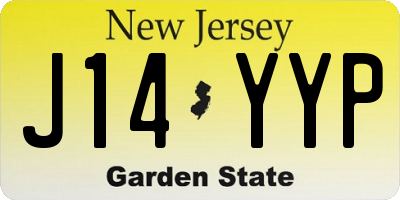 NJ license plate J14YYP