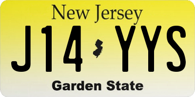 NJ license plate J14YYS
