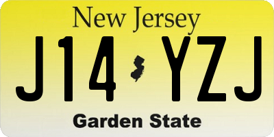 NJ license plate J14YZJ