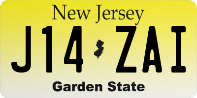 NJ license plate J14ZAI