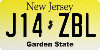 NJ license plate J14ZBL