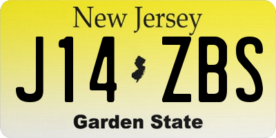 NJ license plate J14ZBS