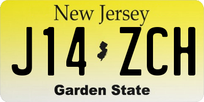 NJ license plate J14ZCH