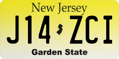 NJ license plate J14ZCI