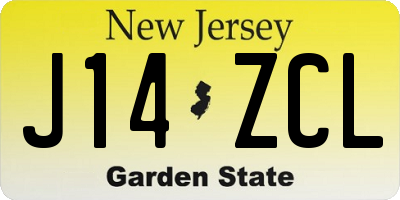 NJ license plate J14ZCL