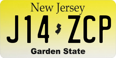 NJ license plate J14ZCP
