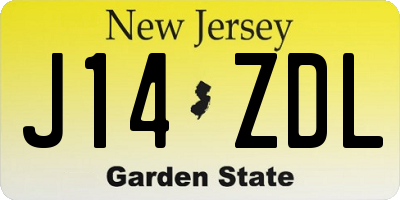 NJ license plate J14ZDL