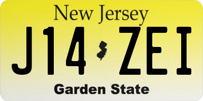NJ license plate J14ZEI