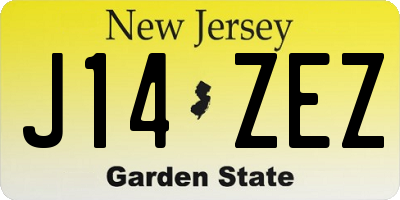 NJ license plate J14ZEZ
